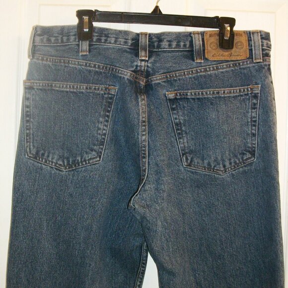 EDDIE BAUER Relaxed Fit Jeans 36x34 100% Cotton Blue Denim 34" Inseam - Picture 6 of 9